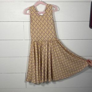 DOT dot smile, girls, fit and flare, sleeveless, lavender and orange, geometric